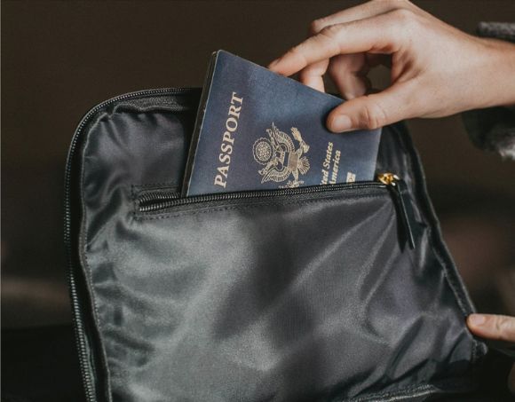 Passport in bag